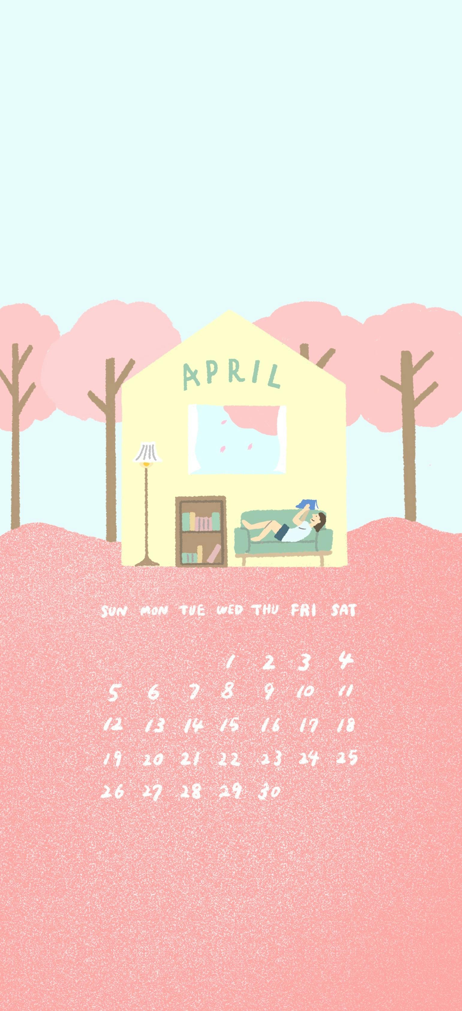 4月壁紙カレンダー