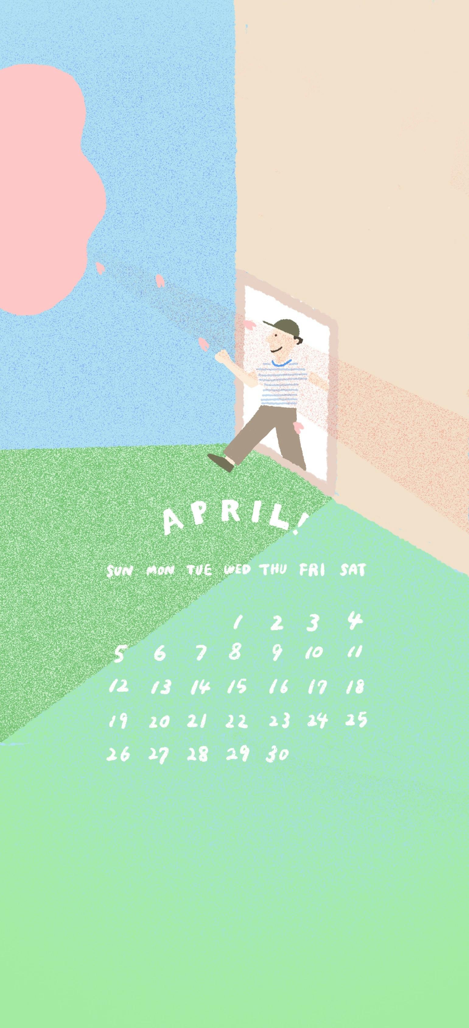 4月壁紙カレンダー